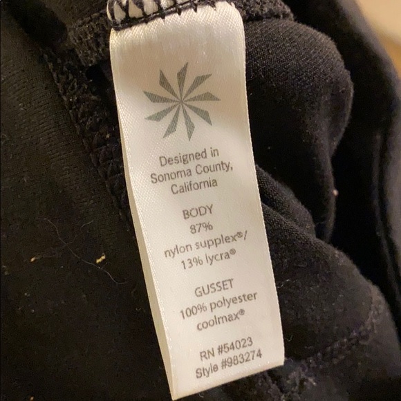 Athleta Black Crop Cropped Leggings Zip Pockets XS - Picture 8 of 9